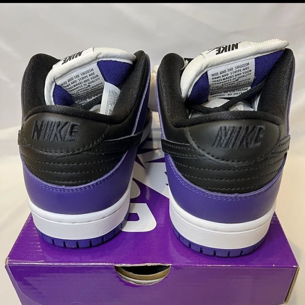 NIKE SB DUNK LOW COURT PURPLE black white BQ6817-500 size 8 - 14 - Picture 4 of 11